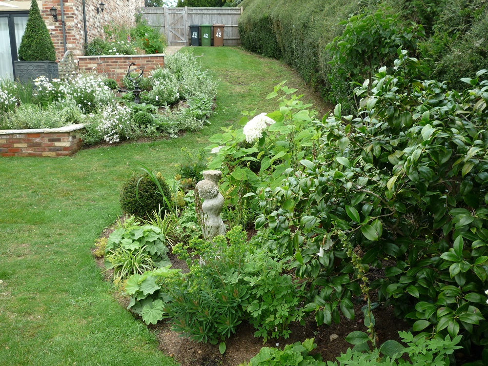 Beautiful garden with green and white planting